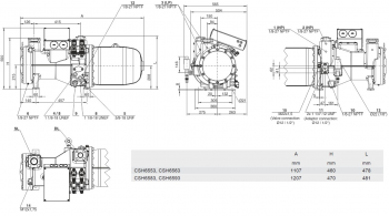 Полугерметичный компрессор Bitzer CSH 6553-50Y