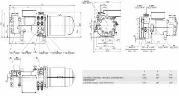 Полугерметичный компрессор Bitzer CSH7553-70Y