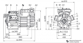 Полугерметичный компрессор Bock HGX88e/2400-4S