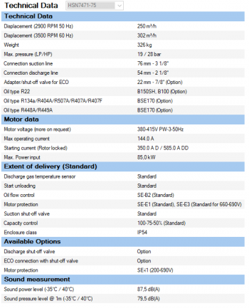 Полугерметичный компрессор Bitzer HSN7471-75