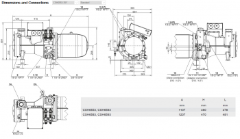 Полугерметичный винтовой Bitzer CSH6553-35Y-40P